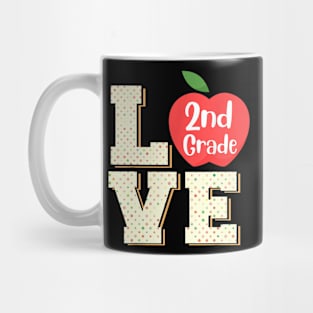 Love 2nd Second Grade TShirt 2nd Grade Student & Teacher Mug